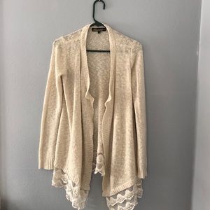 Cream knit and lace Cardigan Absolutely Famous